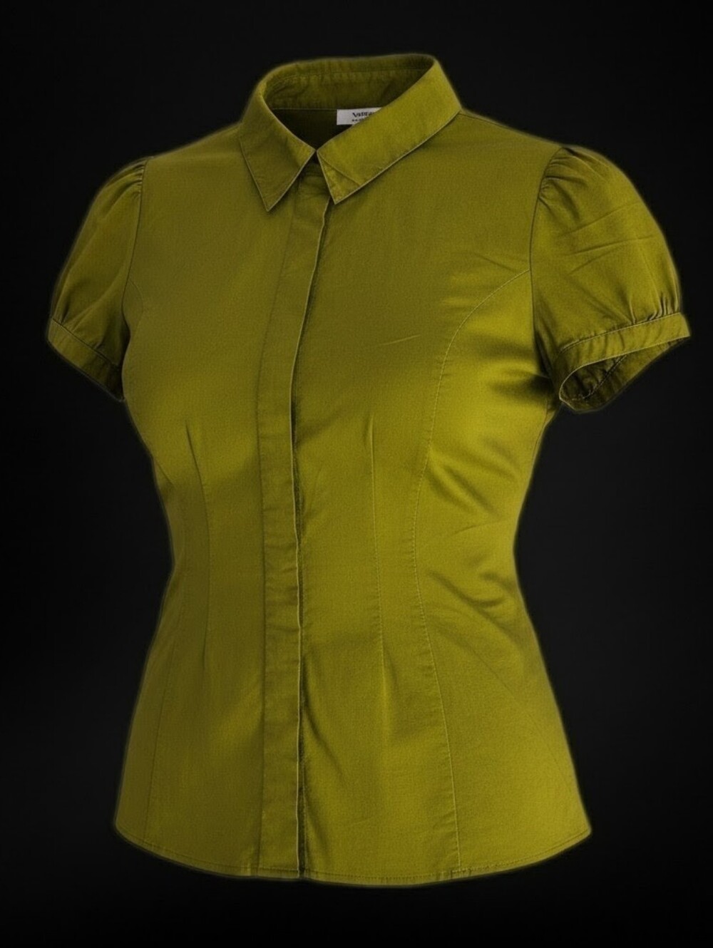 Rich OLIVE GREEN Classic Button-Front Summer Top